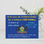 Baby shower Uitnodiging met vlag van Pennsylvania (Staand voorkant)