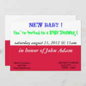 Baby shower Uitnodiging met vlag van Polen (Voorkant / Achterkant)