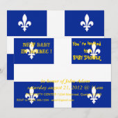 Baby shower Uitnodiging met vlag van Quebec (Voorkant / Achterkant)