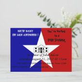 Baby shower uitnodiging met vlag van San Antonio (Staand voorkant)