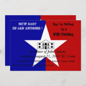 Baby shower uitnodiging met vlag van San Antonio (Voorkant / Achterkant)