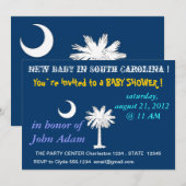 Baby shower Uitnodiging met vlag van South Carolin (Voorkant / Achterkant)