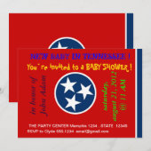 Baby shower uitnodiging met vlag van Tennessee (Voorkant / Achterkant)