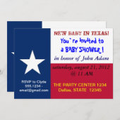 Baby shower Uitnodiging met vlag van Texas (Voorkant / Achterkant)