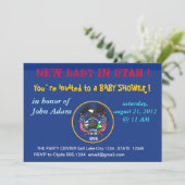 Baby shower uitnodiging met vlag van Utah (Staand voorkant)