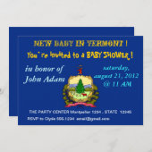 Baby shower Uitnodiging met vlag van Vermont (Voorkant / Achterkant)