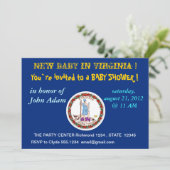 Baby shower uitnodiging met vlag van Virginia (Staand voorkant)