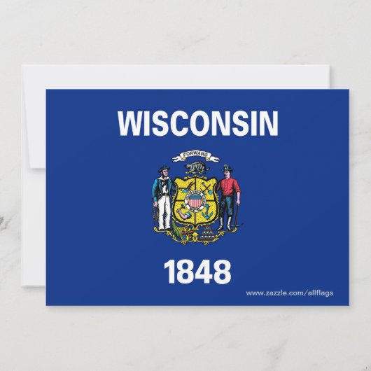 Baby shower Uitnodiging met vlag van Wisconsin (Achterkant)