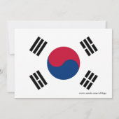 Baby shower Uitnodiging met vlag van Zuid-Korea (Achterkant)