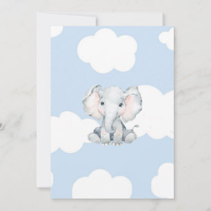 Baby shower-uitnodiging met waterverf olifant kaart