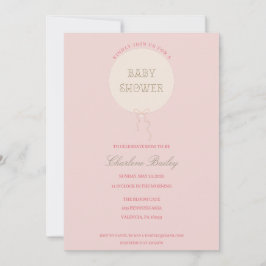 Baby Shower Uitnodiging Miniballon Roze