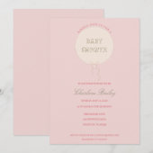 Baby Shower Uitnodiging Miniballon Roze (Voorkant / Achterkant)