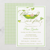 baby shower Uitnodiging - Neutrale erwt in een pen (Voorkant / Achterkant)