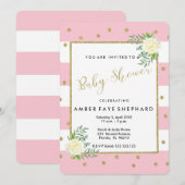 baby shower-uitnodiging, nieuwe baby, welkomstfees kaart (Voorkant / Achterkant)