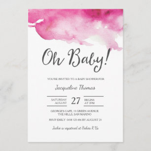 baby shower Uitnodiging Oh Baby Roze