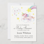 Baby shower Uitnodiging Ontwerp met Eenhoorn Thema (Voorkant)