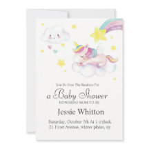 Baby shower Uitnodiging Ontwerp met Eenhoorn Thema
