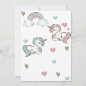 Baby shower Uitnodiging Ontwerp met Eenhoorn Thema (Achterkant)