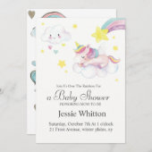 Baby shower Uitnodiging Ontwerp met Eenhoorn Thema (Voorkant / Achterkant)