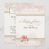 Baby shower Uitnodiging - Onze kleine prinses, Roo (Voorkant / Achterkant)