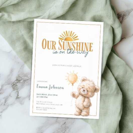 Baby Shower Uitnodiging Onze Zonneschijn
