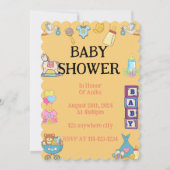 BABY SHOWER UITNODIGING, ORANJE UITNODIGING (Voorkant)