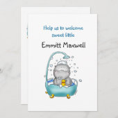 baby shower Uitnodiging - Personaliseren met naam (Voorkant / Achterkant)