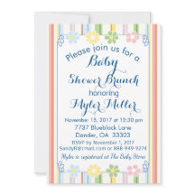 Baby shower Uitnodiging "Picknick Floral Invite 2"
