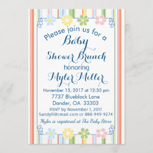 Baby shower Uitnodiging "Picknick Floral Invite 2"