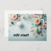 Baby shower uitnodiging platte kaart (Voorkant / Achterkant)