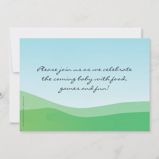 Baby shower Uitnodiging, Primaire Bloemen en Regen Kaart (Achterkant)