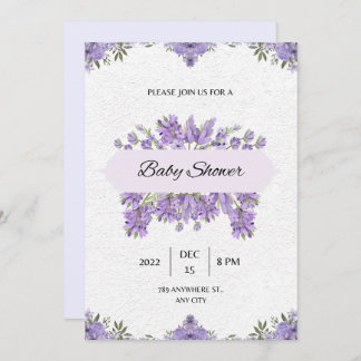 baby shower Uitnodiging Puplebloemen