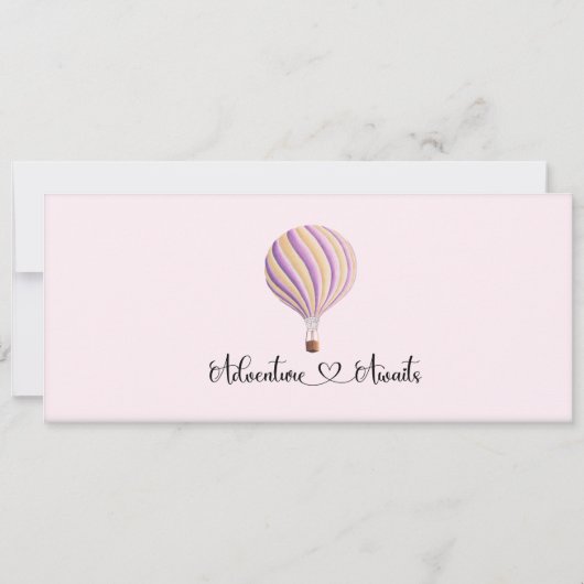 Baby shower Uitnodiging, Reizigend Baby shower Kaart (Achterkant)