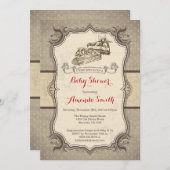 Baby shower uitnodiging  Retro (Voorkant / Achterkant)