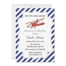 Baby shower uitnodiging rood en blauw