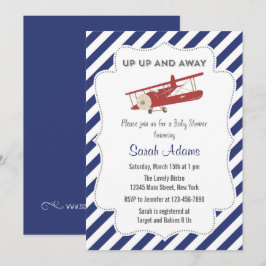  Baby shower uitnodiging rood en blauw