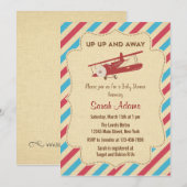 Baby shower uitnodiging rood en blauw (Voorkant / Achterkant)