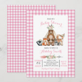 baby shower uitnodiging roze (Voorkant / Achterkant)