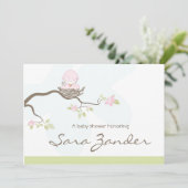 baby shower Uitnodiging - Roze Baby (Staand voorkant)