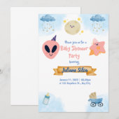 Baby shower Uitnodiging Roze buitenaardse uitnodig (Voorkant / Achterkant)