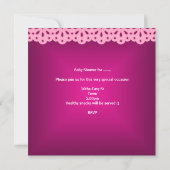 Baby Shower Uitnodiging Roze Cadeaus Beer 3 (Achterkant)