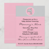 Baby shower Uitnodiging. Roze Dolfijn. 5 x 7 inch Kaart (Voorkant / Achterkant)