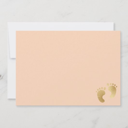 Baby shower Uitnodiging Roze/Goud (Achterkant)