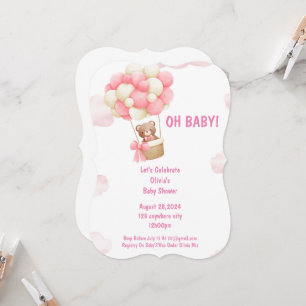 baby shower uitnodiging roze voor meisjes