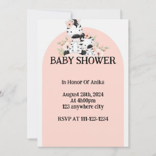 BABY SHOWER UITNODIGING ROZE VOOR MEISJES