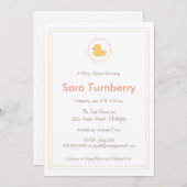 baby shower Uitnodiging - Rubber Ducky (Voorkant / Achterkant)