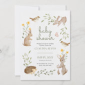 baby shower uitnodiging schattig dieren oerwoud (Voorkant)