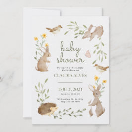 baby shower uitnodiging schattig dieren oerwoud