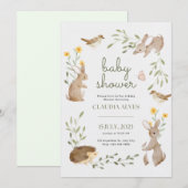 baby shower uitnodiging schattig dieren oerwoud (Voorkant / Achterkant)