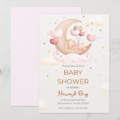 baby shower uitnodiging schattig konijn (Voorkant / Achterkant)